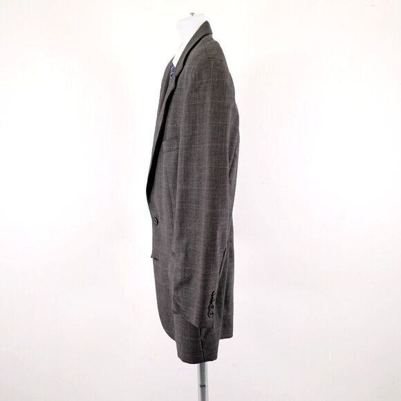 Ralph Lauren Wool Gray Sharkskin Windowpane 42R Or 44R Slim Sport Coat / Blazer - Picture 5 of 14